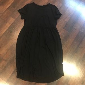 Cotton black maternity dress with POCKETS!!